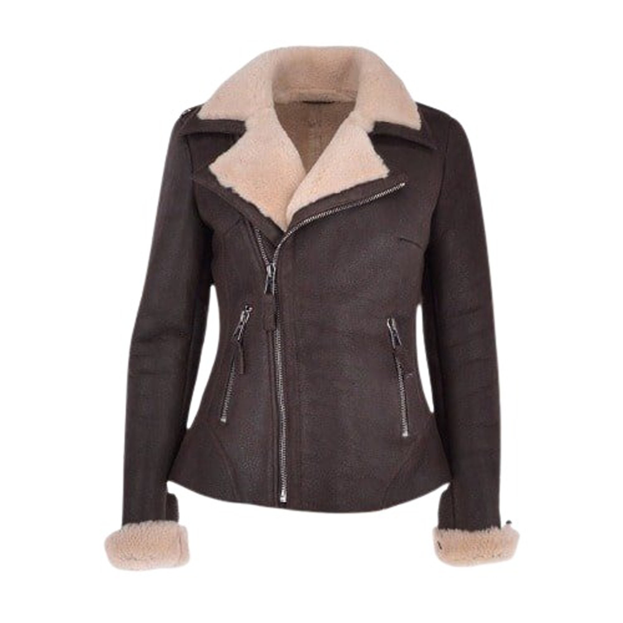 WOMEN LUXURY AVIATOR LEATHER JACKET