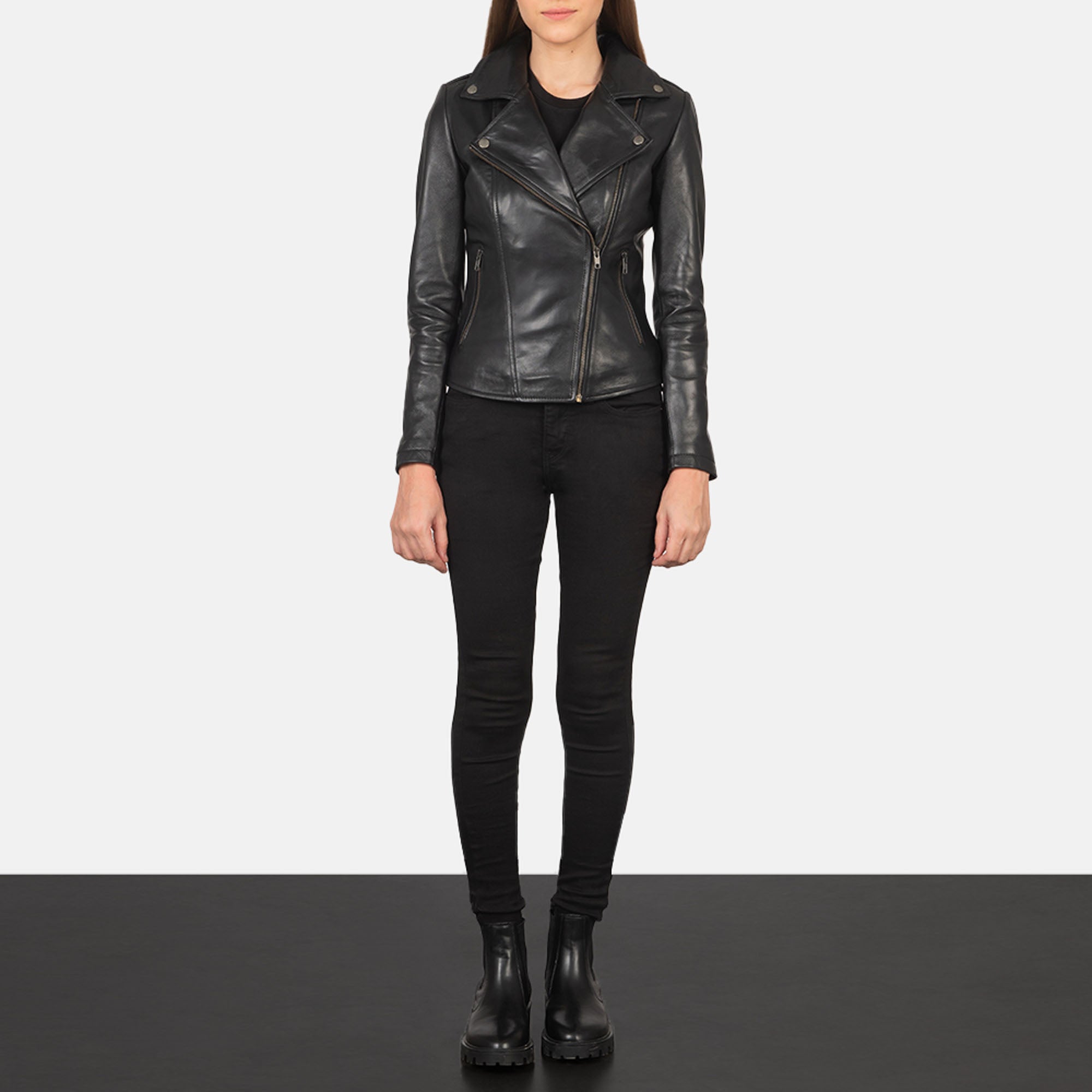 FLASHBACK BLACK LEATHER BIKER JACKET